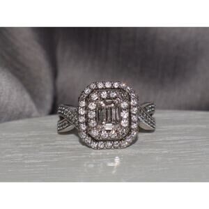 14k White Gold Diamond Engagement Ring 6.5G / Sz 6